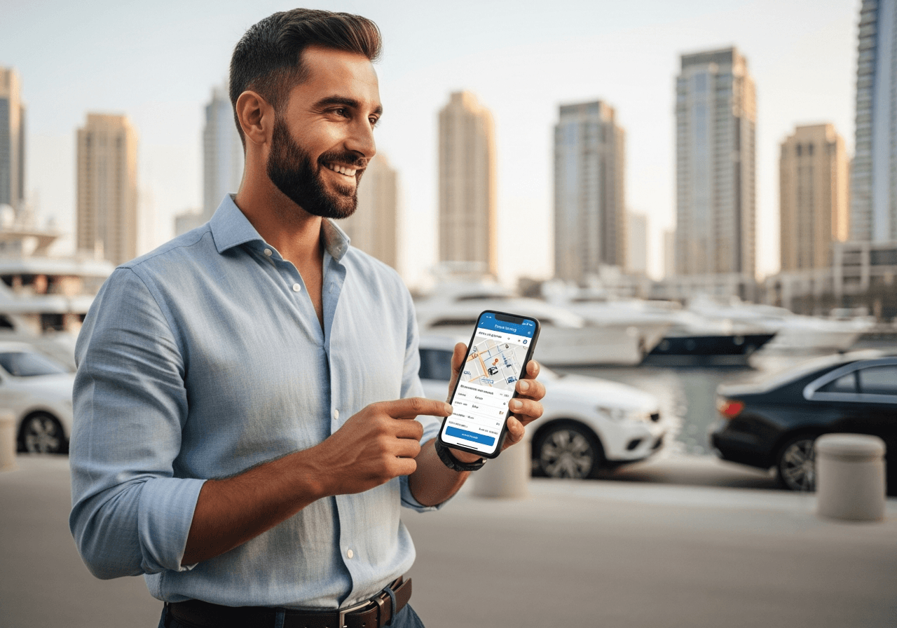 Host listing a parking spot on GetParking app in Dubai